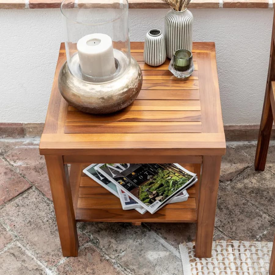 Tavolino da giardino 50x50 cm in legno teak - Louis