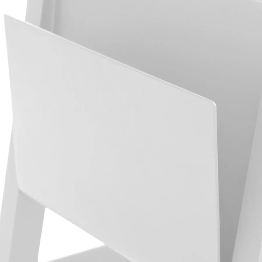 Tavolino da giardino 55x45 cm con portariviste in alluminio bianco - Coza