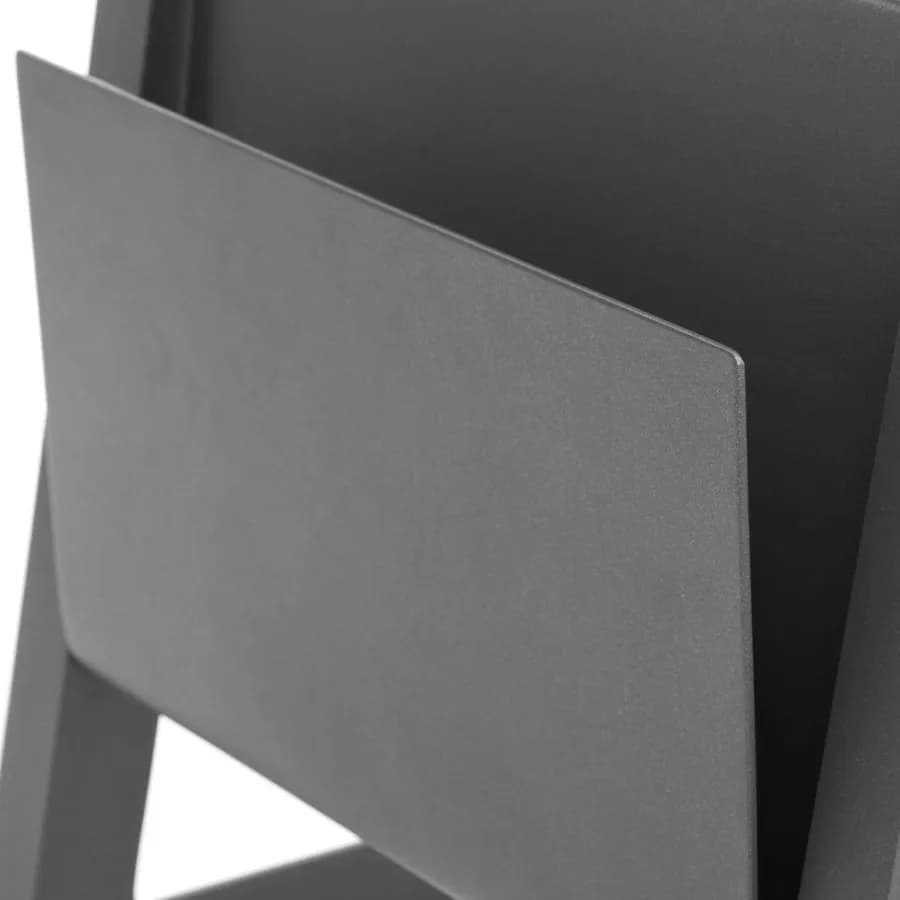 Tavolino da giardino 55x45 cm con portariviste in alluminio grafite - Coza