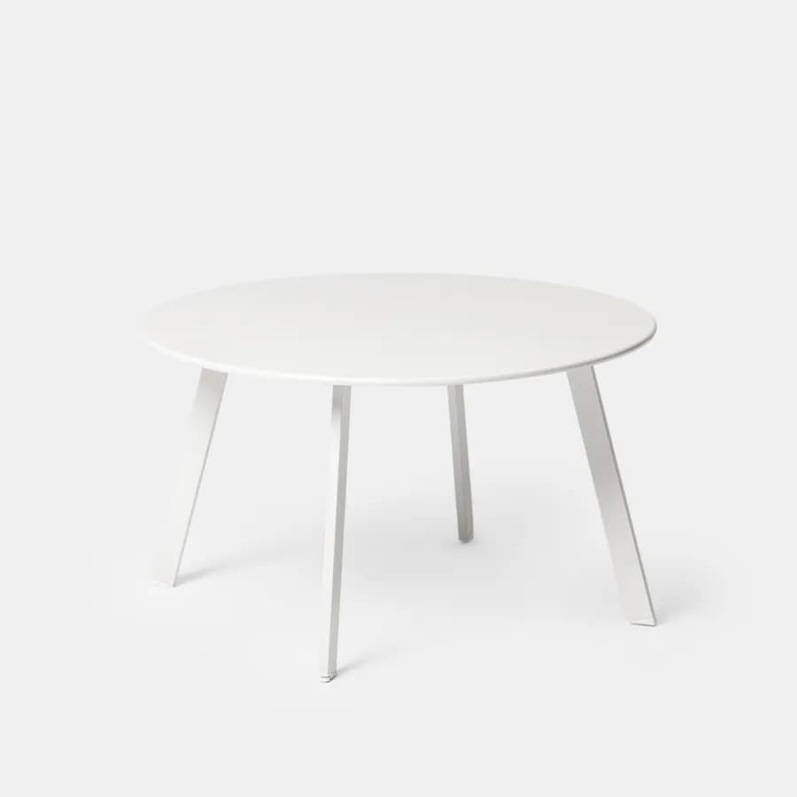 Tavolino da giardino rotondo 70 cm in acciaio bianco - Lagon