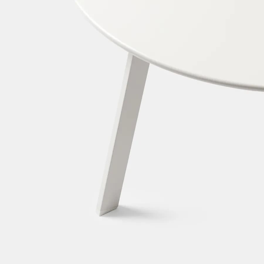 Tavolino da giardino rotondo 70 cm in acciaio bianco - Lagon