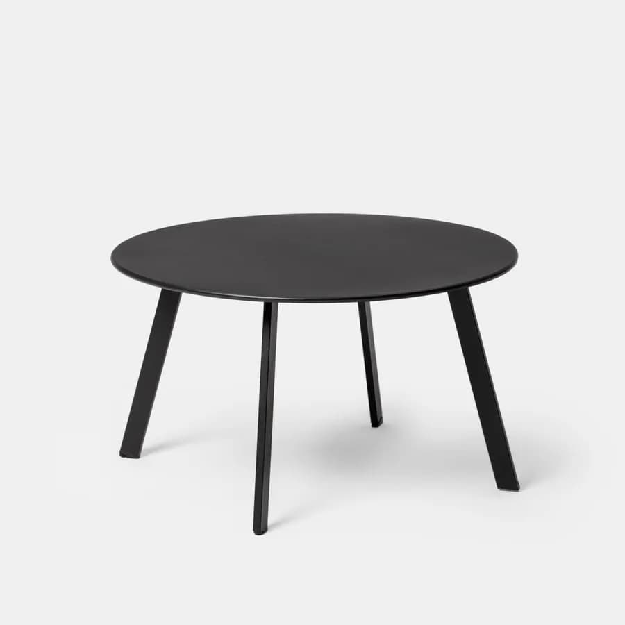Tavolino da giardino rotondo 70 cm in acciaio nero - Lagon