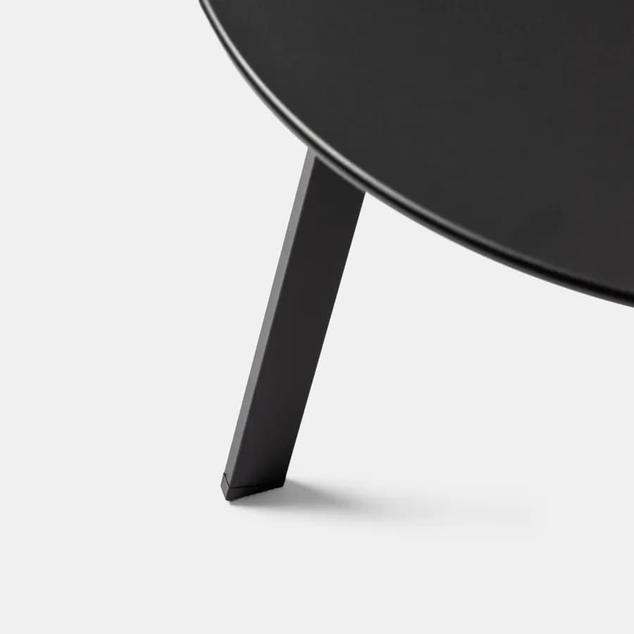 Tavolino da giardino rotondo 70 cm in acciaio nero - Lagon
