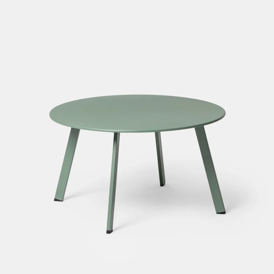 Tavolino da giardino rotondo 70 cm in acciaio verde marino - Lagon