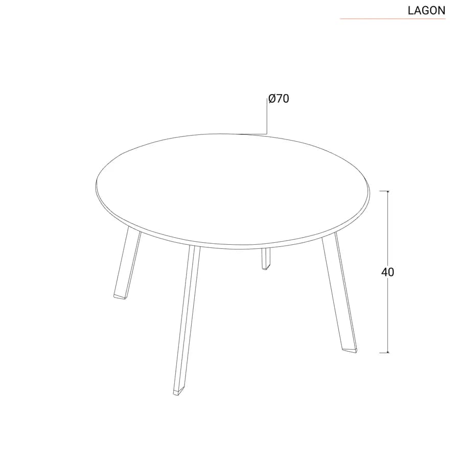 Tavolino da giardino rotondo 70 cm in acciaio verde marino - Lagon
