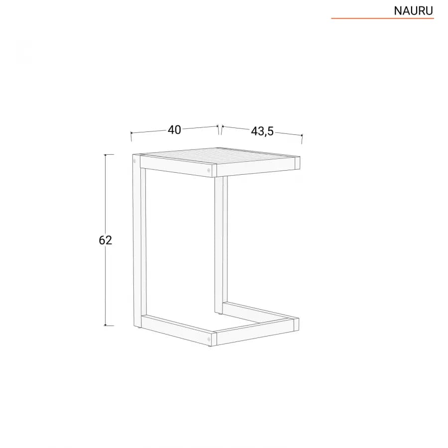 Tavolino da giardino in legno massello di acacia 40x43 cm - Nauru