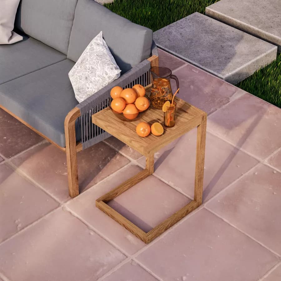 Tavolino da giardino in legno massello di acacia 40x43 cm - Nauru