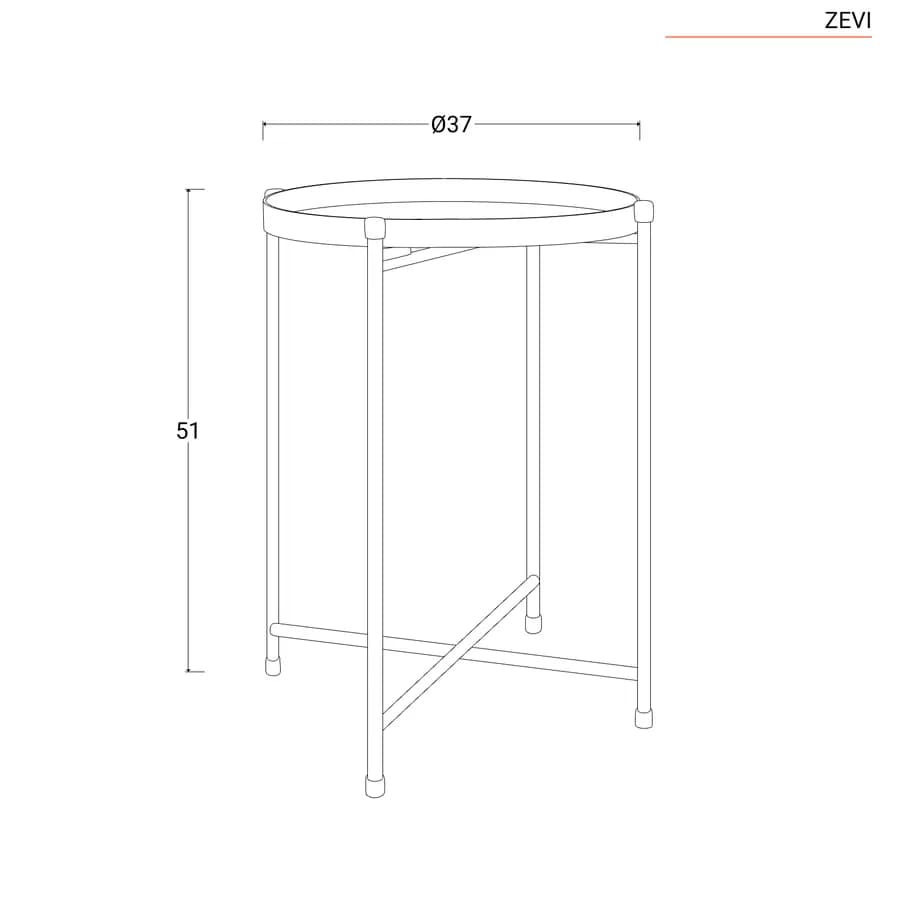 Tavolino da giardino pieghevole 37 cm in metallo nero - Zevi