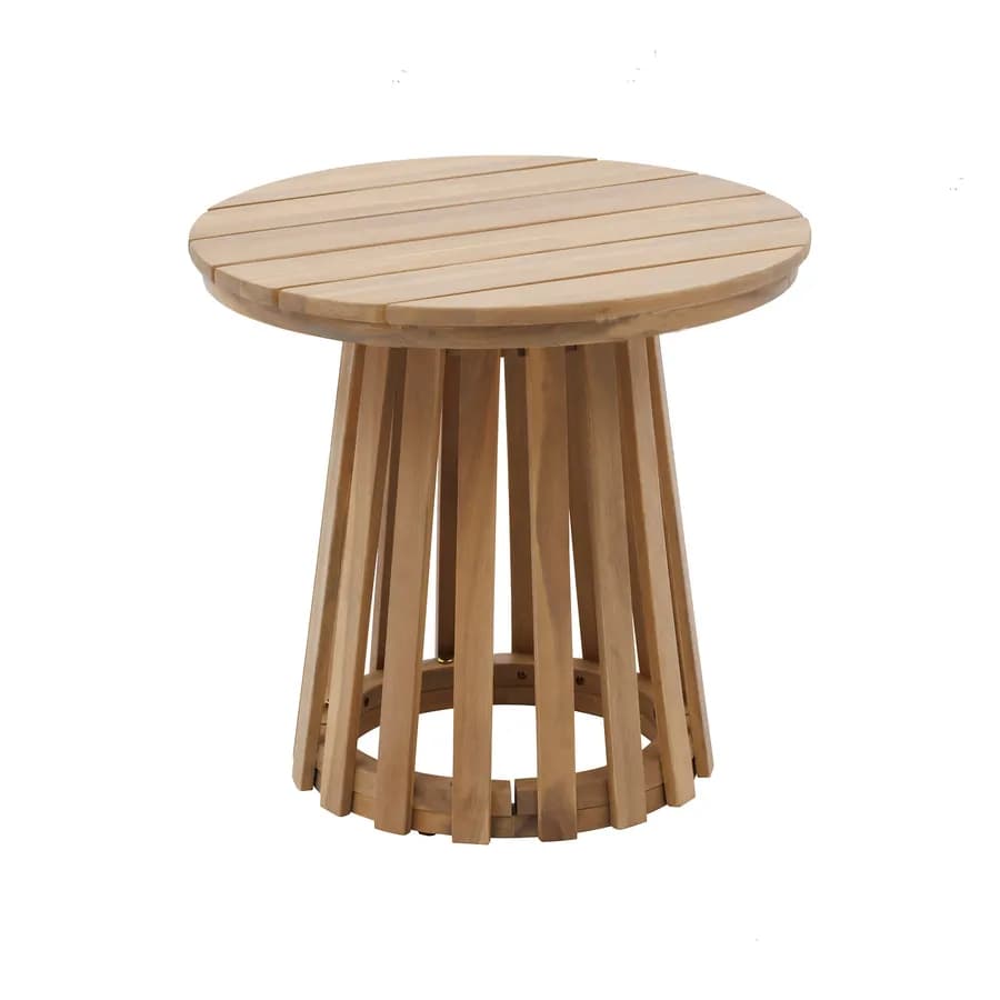Tavolino da giardino rotondo 50 cm in legno di acacia - Puertorico