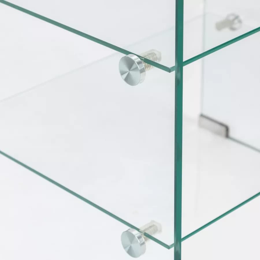 Tavolino 50x40 cm in vetro trasparente con ripiani - City