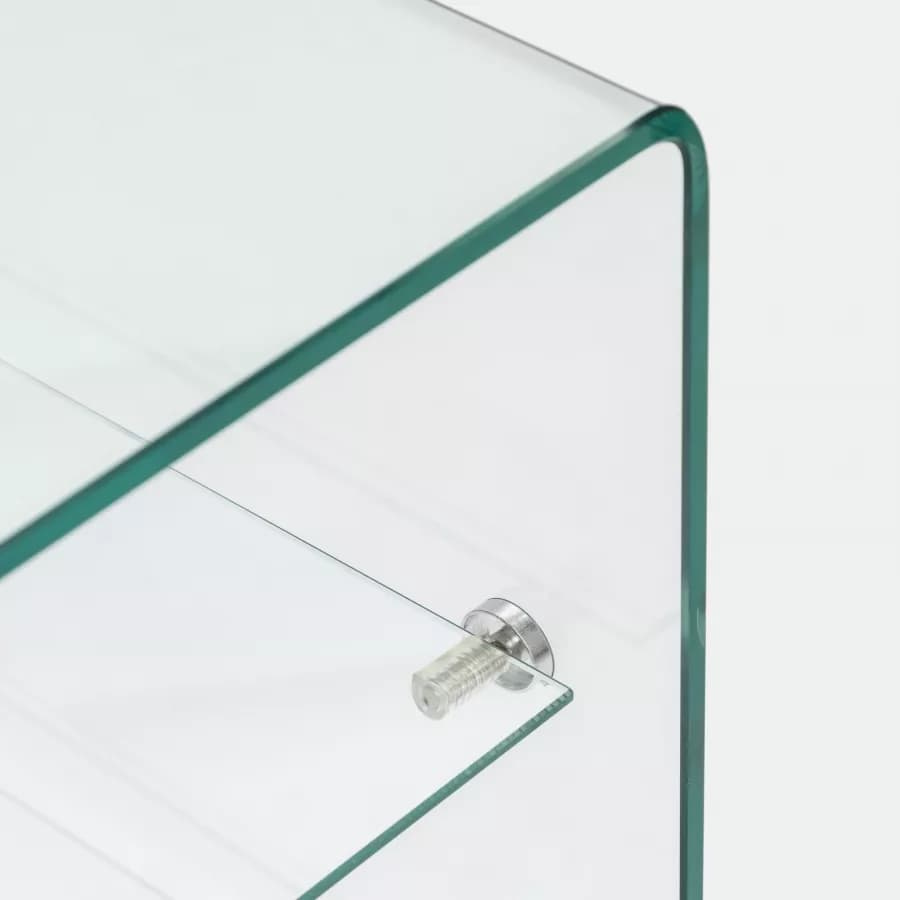Tavolino 50x40 cm in vetro trasparente con ripiani - City