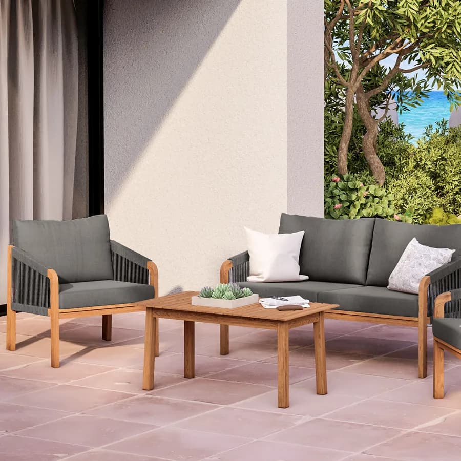 Tavolino in legno massello di acacia 100x40 cm - Nauru