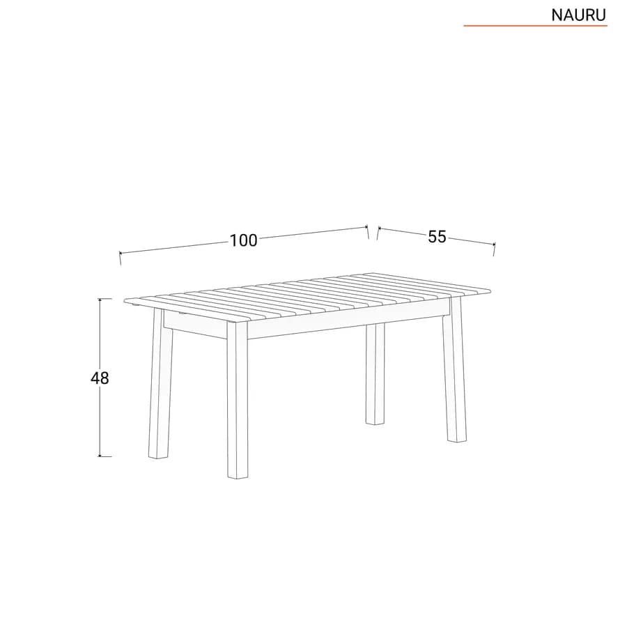 Tavolino in legno massello di acacia 100x40 cm - Nauru
