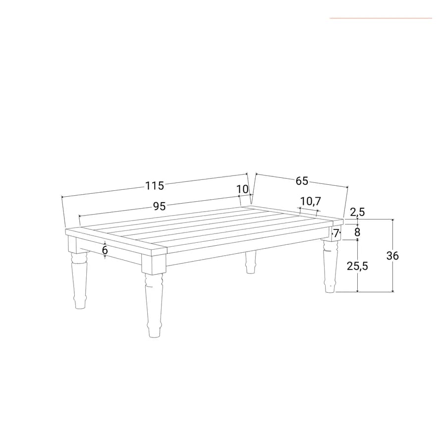 Tavolino in legno teak 115x65 cm - Belem