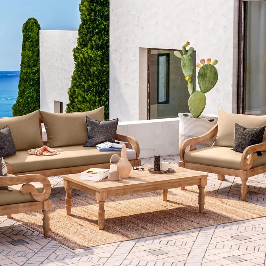 Tavolino in legno teak 115x65 cm - Minya