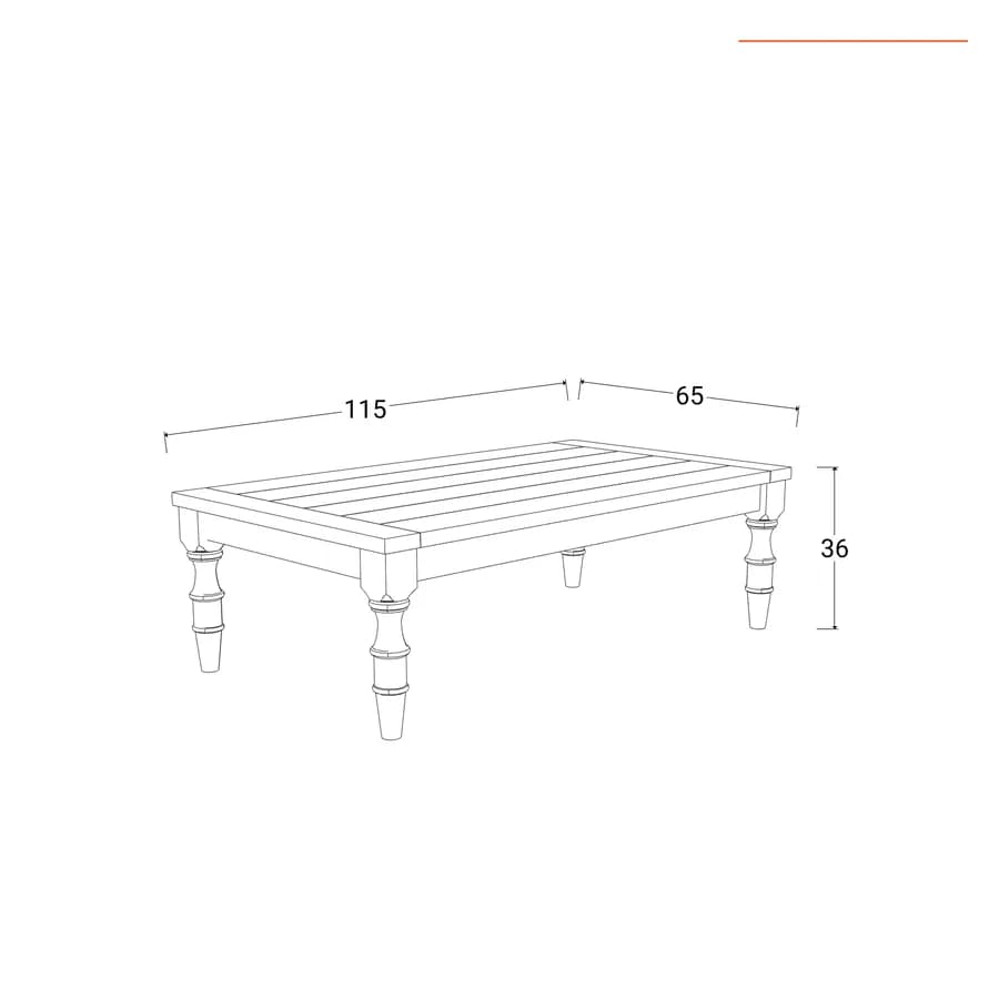 Tavolino in legno teak 115x65 cm - Minya