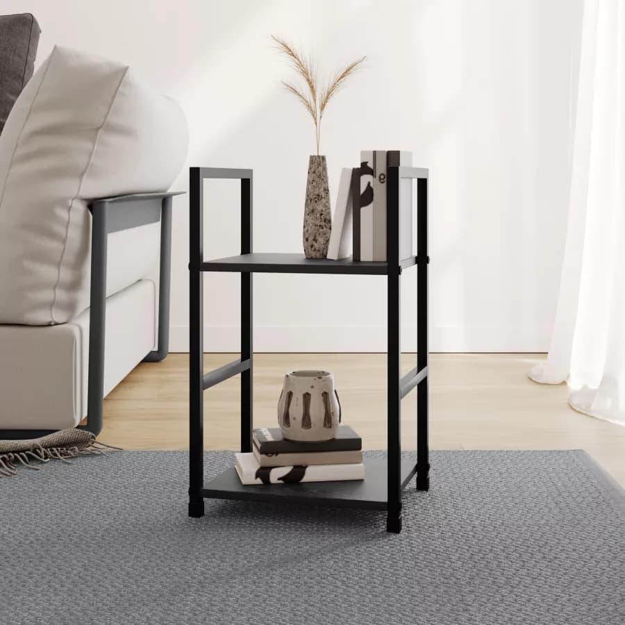 Tavolino in acciaio nero e legno rovere nero - Duke