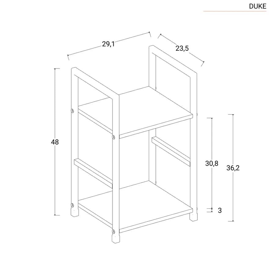Tavolino in acciaio nero e legno rovere selvatico - Duke