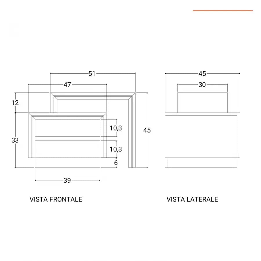 Tavolino modulare con due cassetti - Freia Sheesham