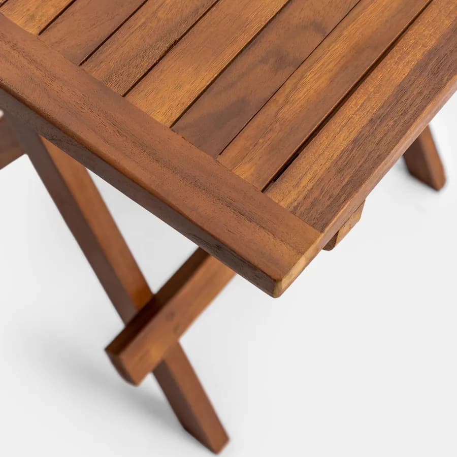 Tavolino pieghevole da giardino 50x50 cm in legno teak - Louis