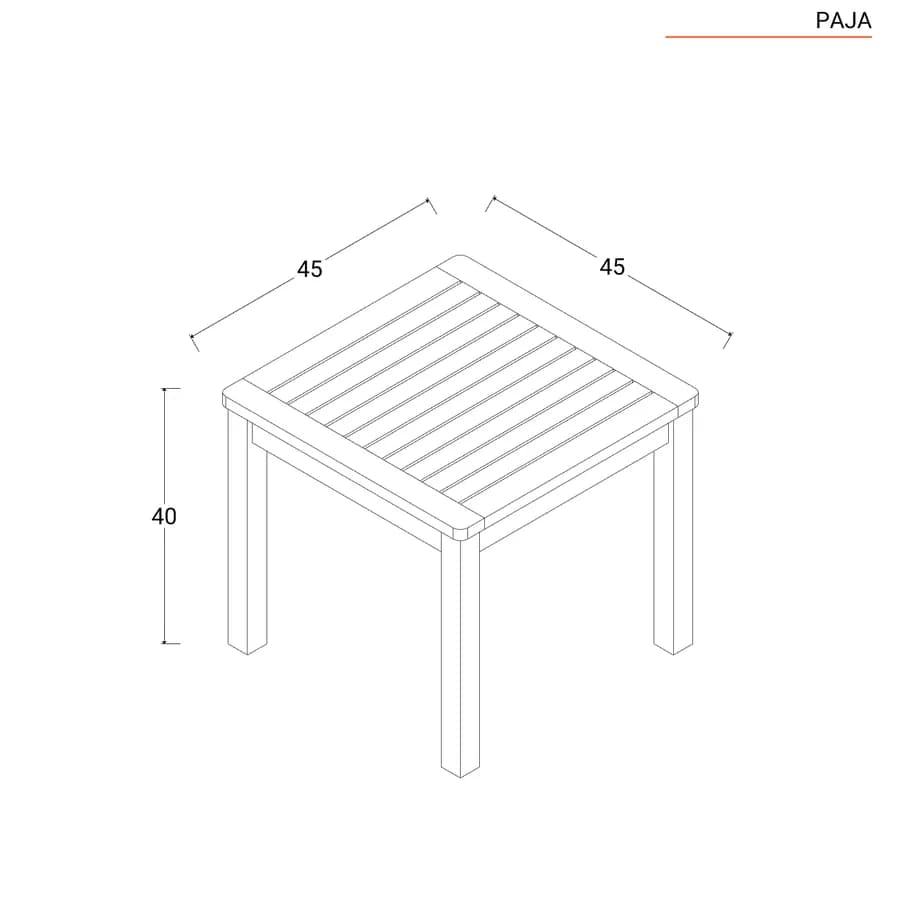Tavolino 45x45 cm in legno di acacia - Paja