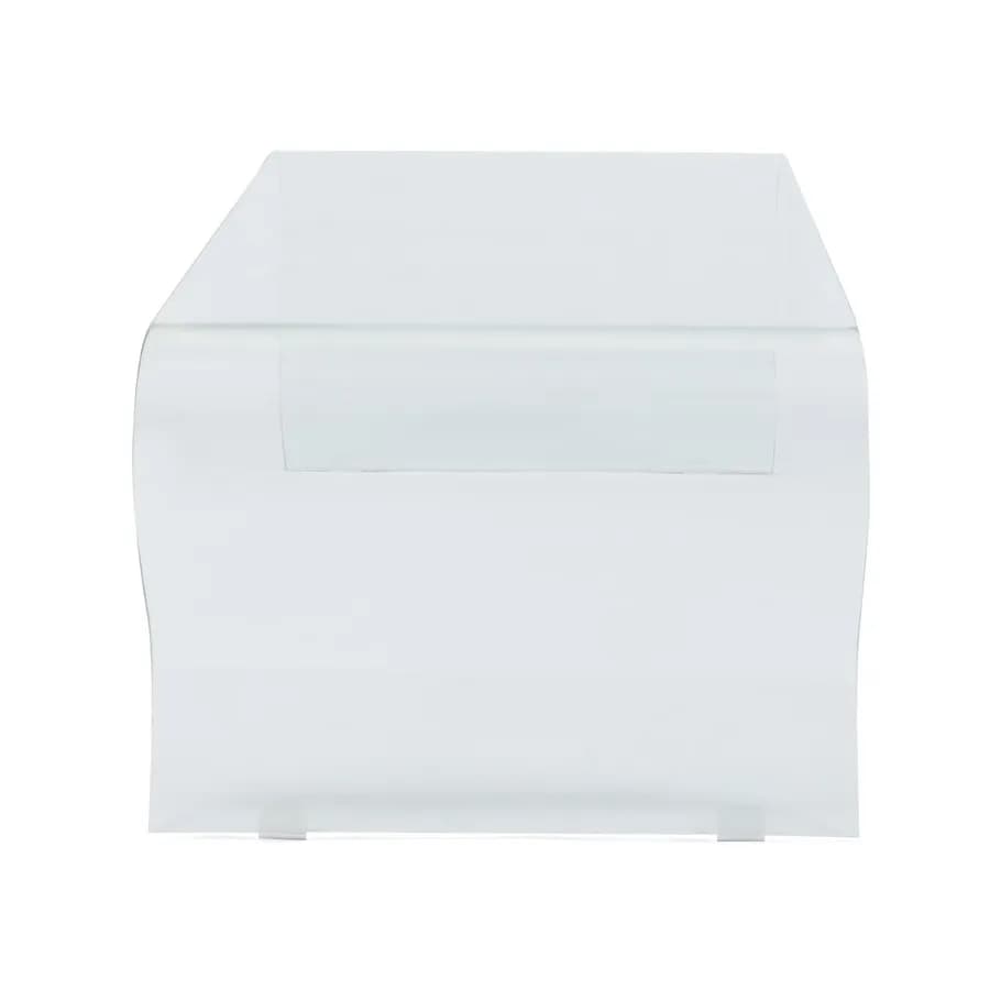 Tavolino 120x60 cm in vetro trasparente sagomato - City