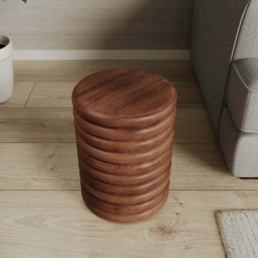 Tavolino rotondo 30 cm in legno di mango naturale - Julian
