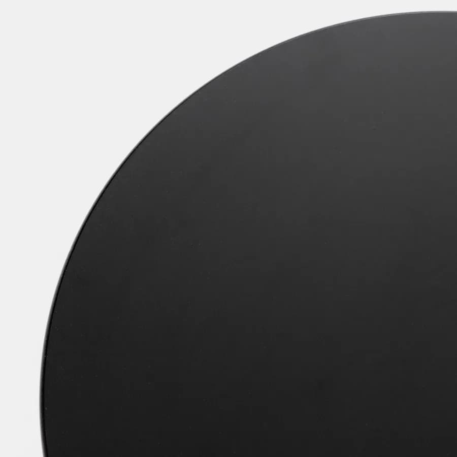 Tavolino rotondo 39 cm nero con modanature - Minek