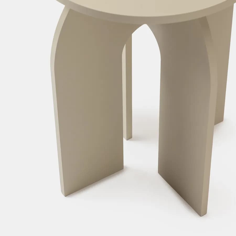 Tavolino rotondo 40 cm beige con design moderno - Tigger