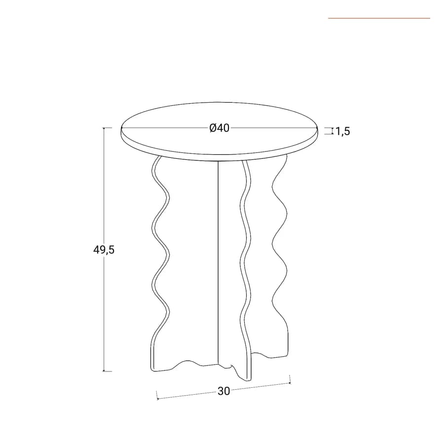 Tavolino rotondo 40 cm design moderno nero opaco - Trima