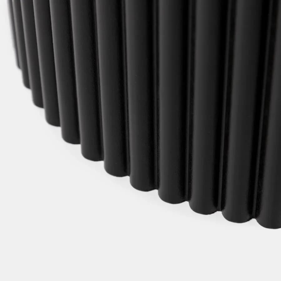 Tavolino rotondo 40 cm in legno cannettato nero - Doncaster
