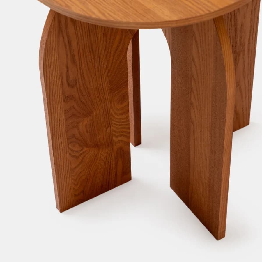 Tavolino rotondo 40 cm rovere con design moderno - Tigger