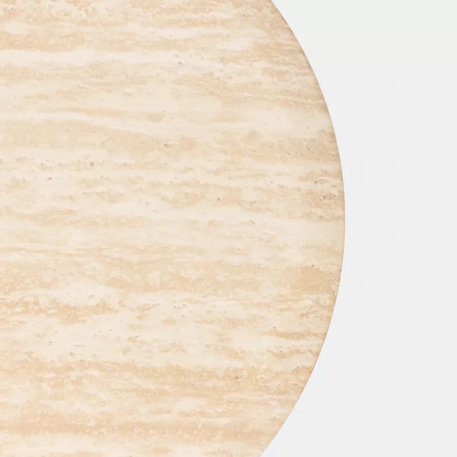 Tavolino rotondo 40x53h cm effetto travertino beige - Marvel