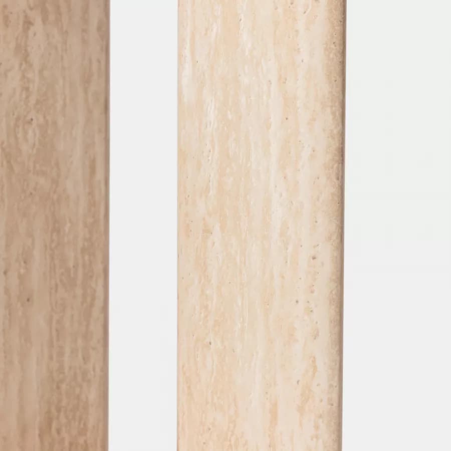 Tavolino rotondo 40x53h cm effetto travertino beige - Marvel