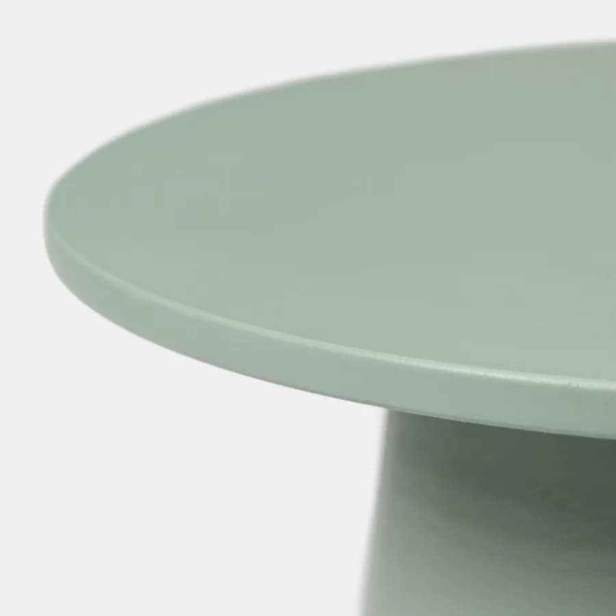 Tavolino rotondo 44 cm in legno verde salvia con base conica - Tecri