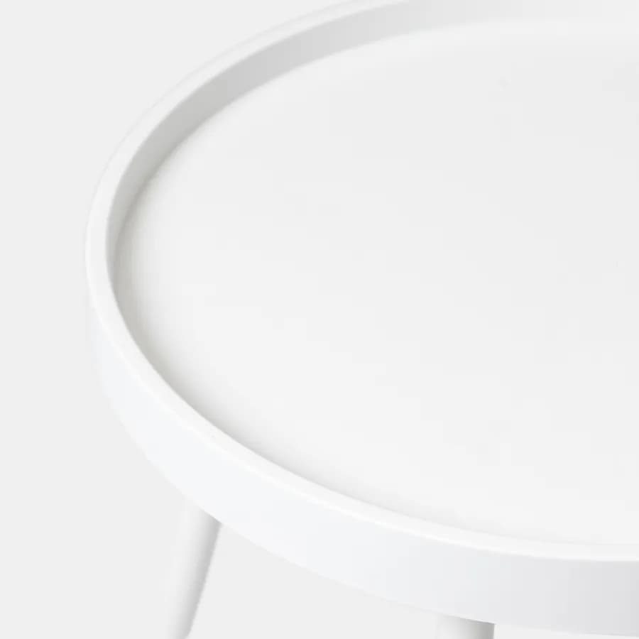 Tavolino rotondo 50 cm con top in polipropilene e gambe in metallo bianco - Frisby