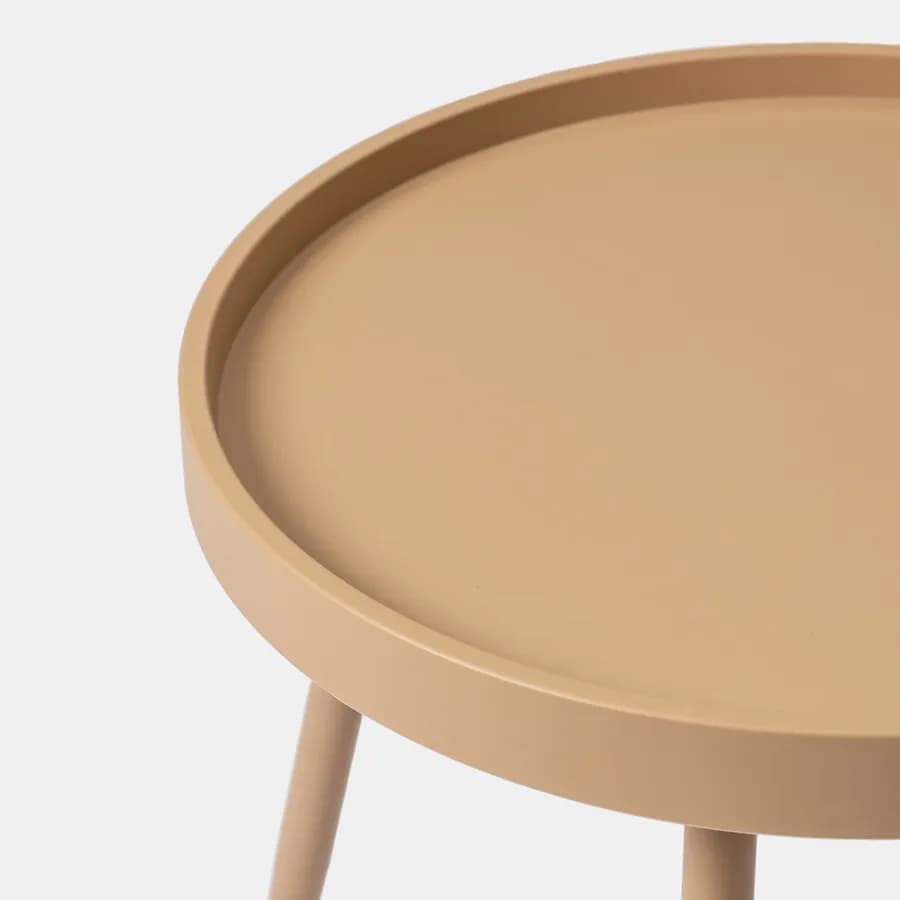 Tavolino rotondo 50 cm con top in polipropilene e gambe in metallo cappuccino - Frisby