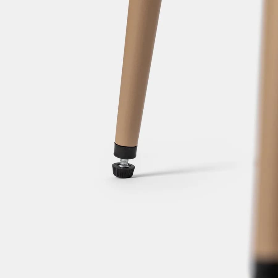 Tavolino rotondo 50 cm con top in polipropilene e gambe in metallo cappuccino - Frisby