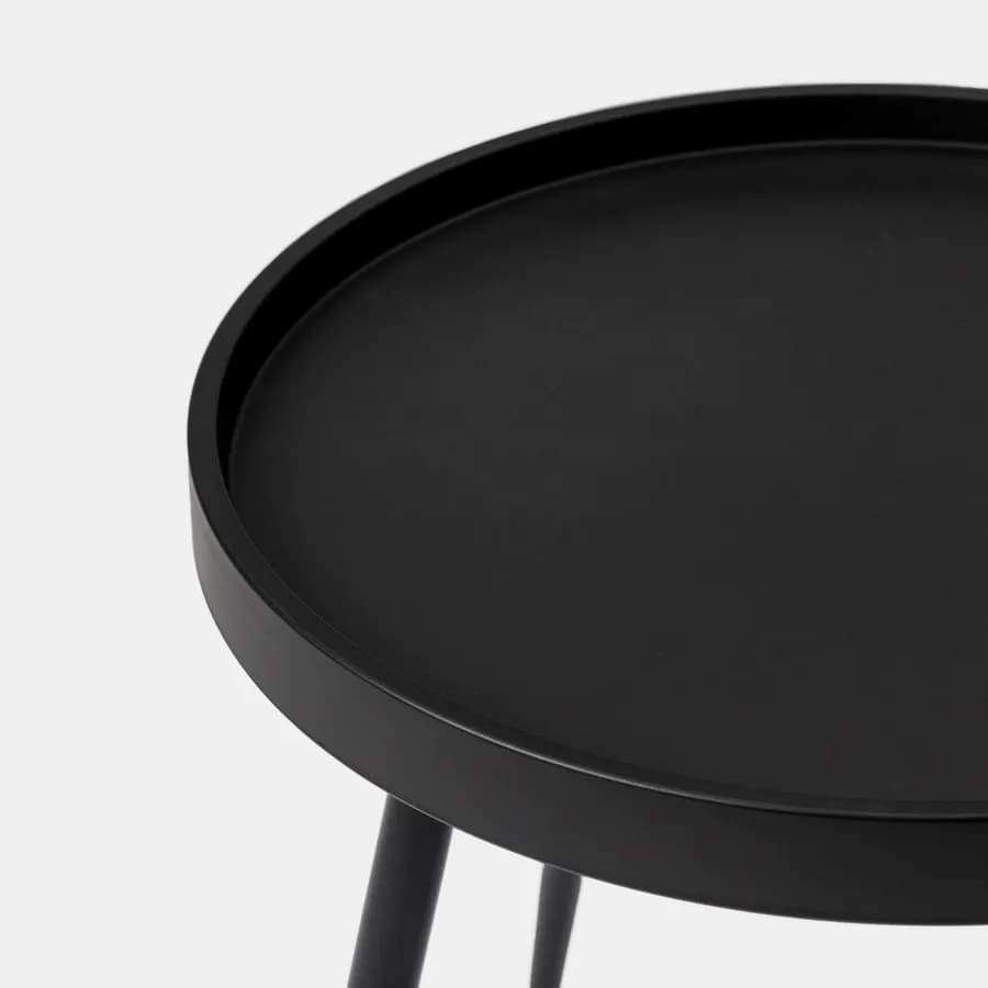 Tavolino rotondo 50 cm con top in polipropilene e gambe in metallo nero - Frisby