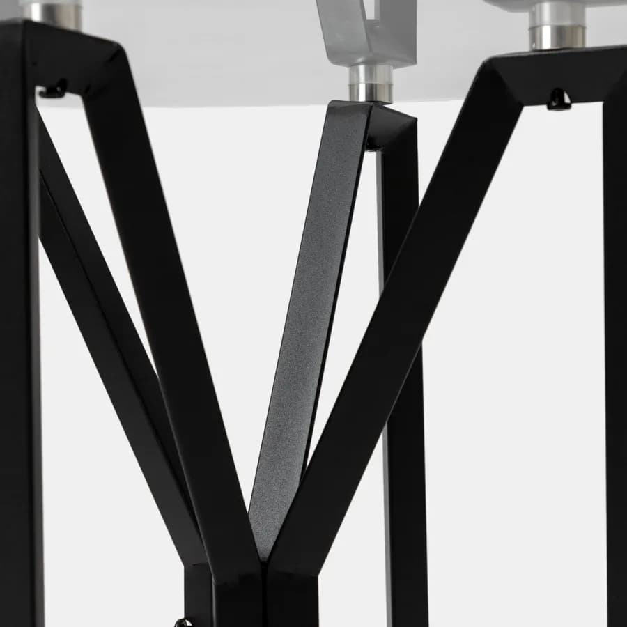 Tavolino rotondo 50x55h cm in vetro temperato 5 mm con gambe in acciaio nero - Jacob