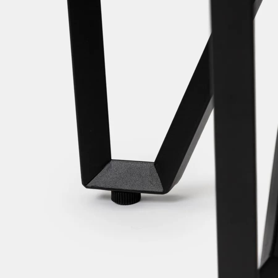 Tavolino rotondo 50x55h cm in vetro temperato 5 mm con gambe in acciaio nero - Jacob