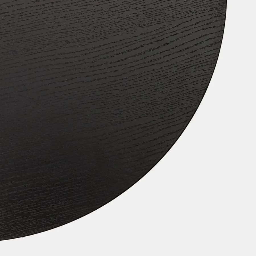 Tavolino rotondo 60x35h cm nero effetto legno - Montgomery