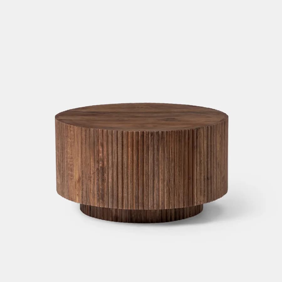 Tavolino rotondo 70 cm in legno di mango cannettato - Maltese