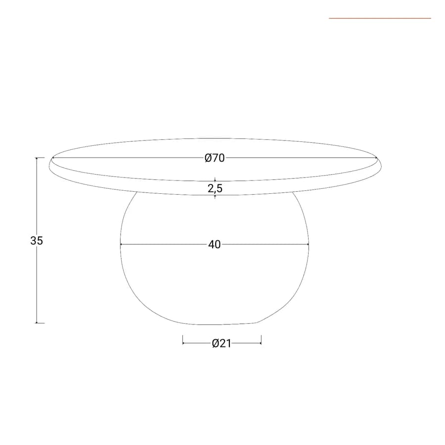 Tavolino rotondo 70 cm in legno di mango naturale - Tiberius