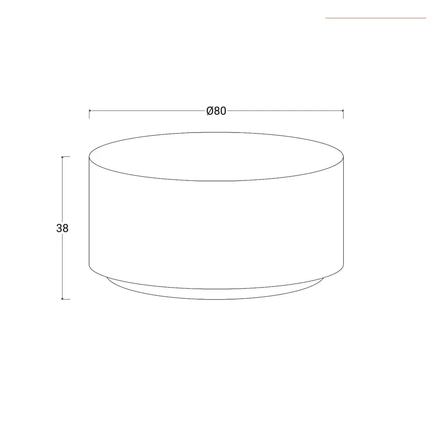 Tavolino rotondo 80 cm effetto travertino - Biassy