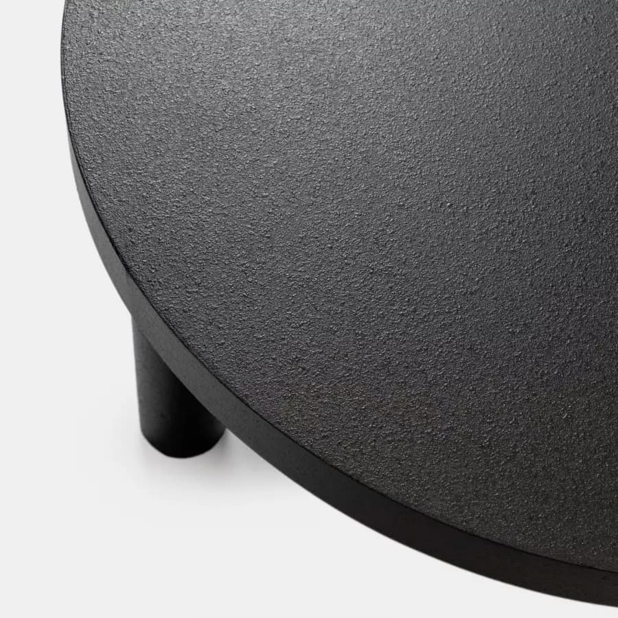 Tavolino rotondo 80x40h cm nero effetto pietra - Benson