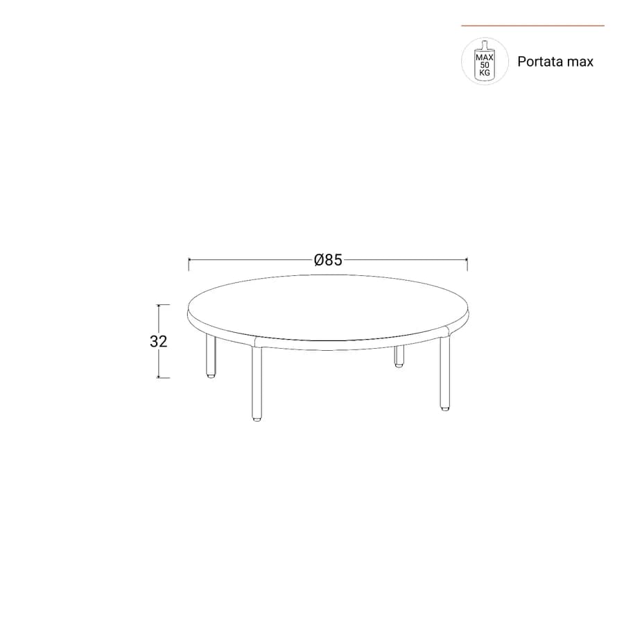 Tavolino rotondo 85 cm in alluminio effetto legno e top effetto marmo bianco - Keanu