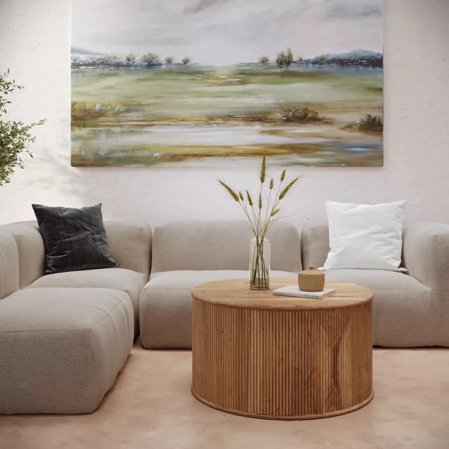 Tavolino rotondo 85 cm in legno di acacia - Freia Acacia