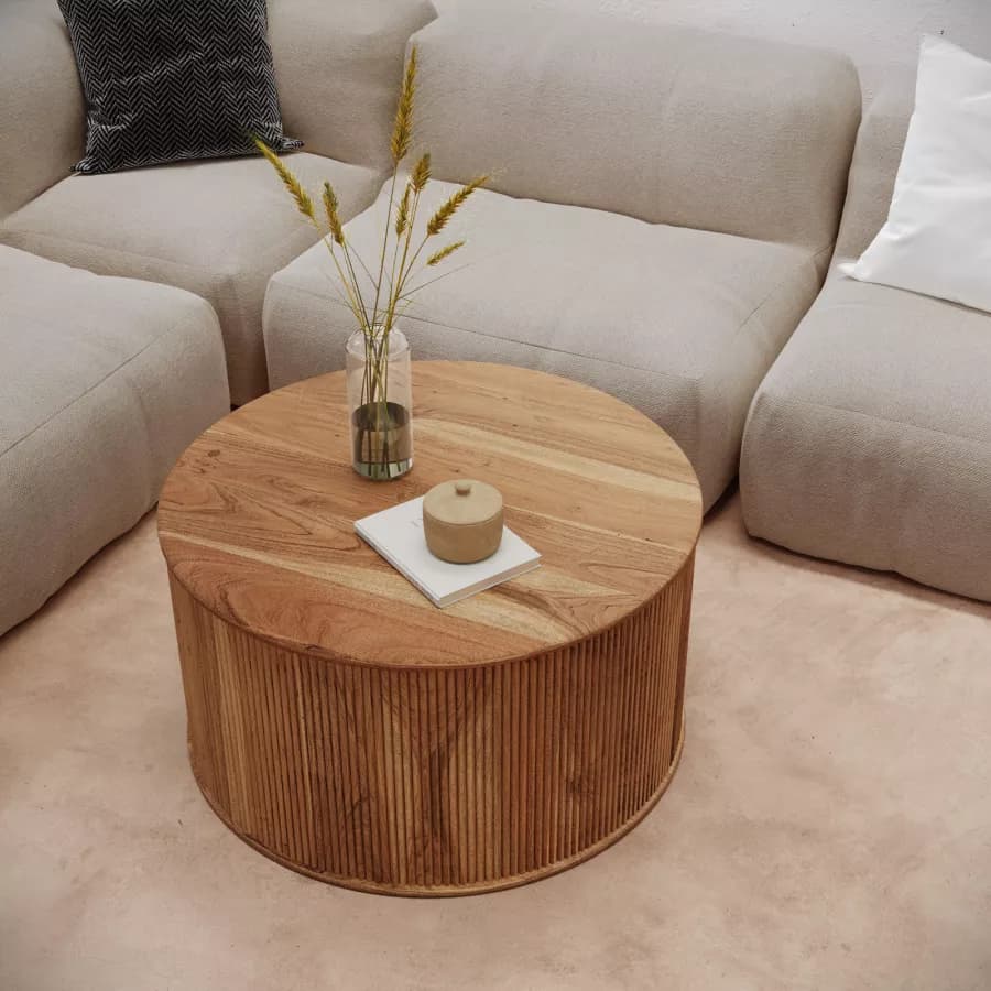 Tavolino rotondo 85 cm in legno di acacia - Freia Acacia