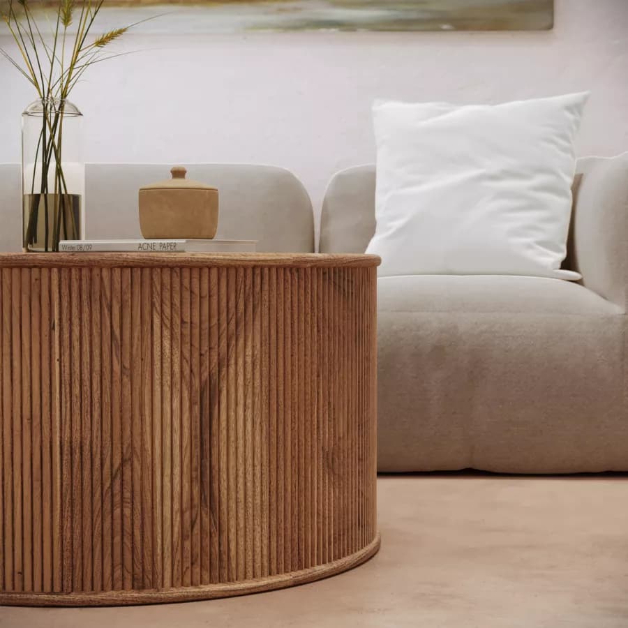 Tavolino rotondo 85 cm in legno di acacia - Freia Acacia